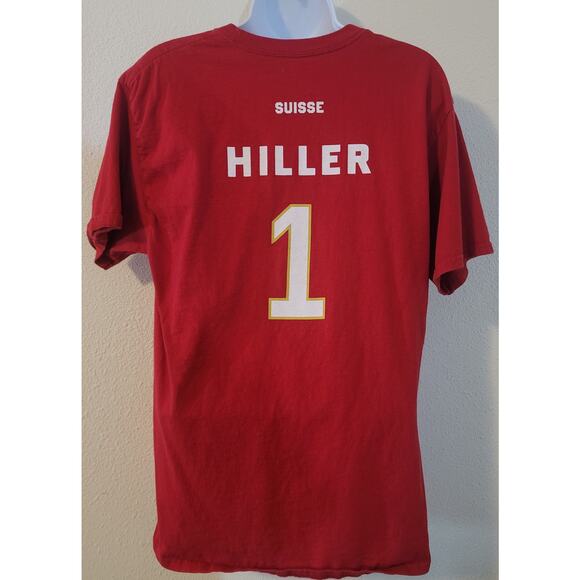 Hanes Red Anaheim Ducks Hockey Hiller 1 Men's Distressed Graphic T-Shirt Medium - Picture 2 of 3